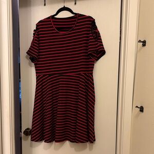 Striped Red and Black Women's Dress